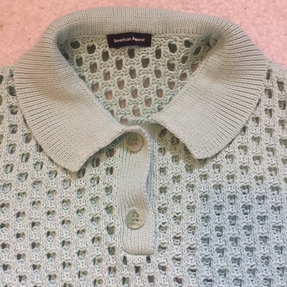 American apparel knit sweater mint green sz small - Picture 3 of 6